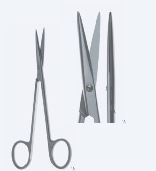 Ножиці, хірургічні, "Sullivan", для стоматологічної хірургії, для ясен, прямі, гострокінцеві, загальна довжина 145 мм, 5 3/4"